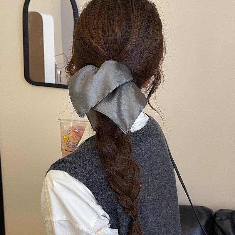 Korean Large Square Scrunchies Satin Silk Elastic Hair Bands Women Girls Solid Ponytail Holder Hair Ties Hair Accessories