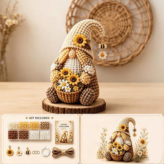 Kit de Manualidades de Cuentas de Gnomo, Kit DIY de Gnomo de Cuentas Diminutas, Lindo Kit de Arte de Gnomo con Cuentas para Adultos Adolescentes Decoración Única para el Hogar Regalo Hecho a Mano