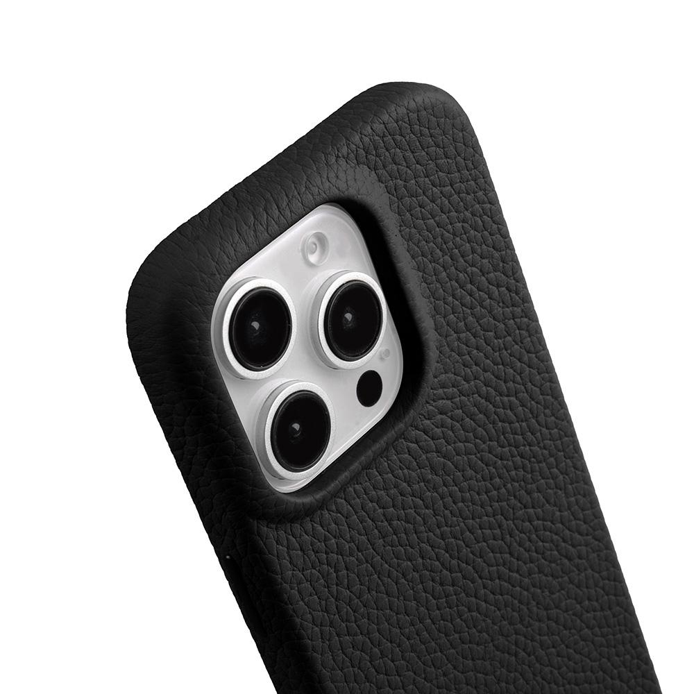 MELKCO Per iPhone 16 Pro Custodia Magnetica Vera Pelle di Vacca PC Copertura Posteriore per Telefono