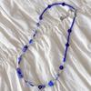 FANTASTIC PLANET Blue Flower Pearl Necklace