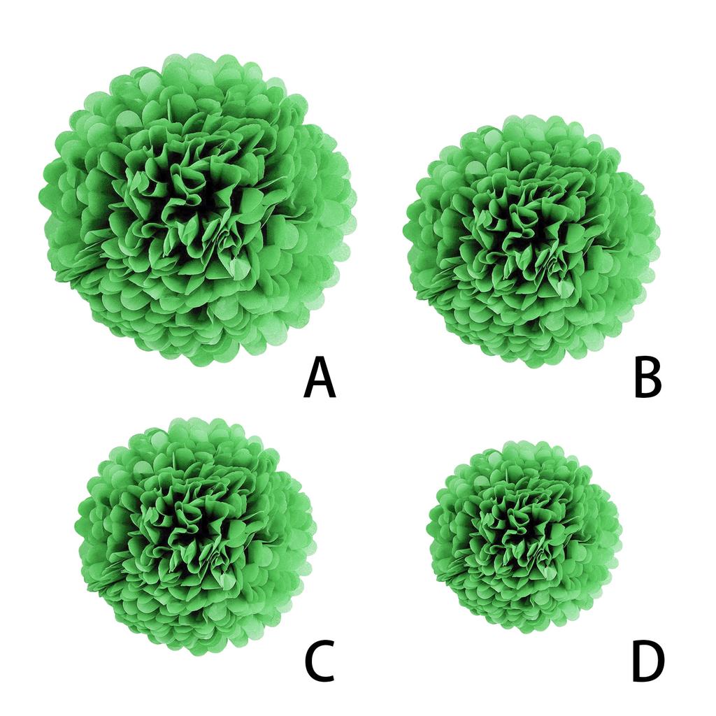 1pcs Set 7.8inch Green Paper For Birthday Party Hanging Flowers Pom Pom Paper Flower Balls Paper Pom Pom Paper Balls