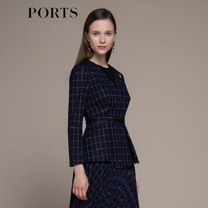 

PORTS Elegant Gold Thread Plaid Knit Sweater 4