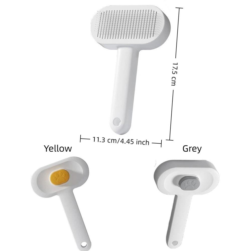 One Button Automatic Pet Hair Remover Fine-toothed Stainless Steel Pet Grooming Brush Comfort Grip Cat Massage Comb