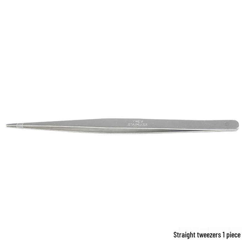 Stainless Steel Curved & Straight Tweezers Set for Sewing and Repair