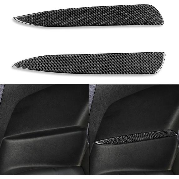 Real Soft Black Carbon Fiber Car Inner Door Handle Bowl Panel Door Bowl Collision Protector Cover Trim Sticker Compatible with Chevrolet Camaro