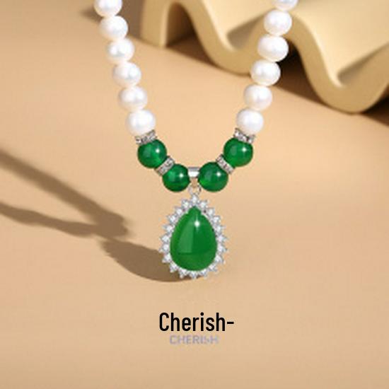 Hetian Jade Peace 925 Sterling Silver Auspicious Cloud & Four-Leaf Clover Bracelet