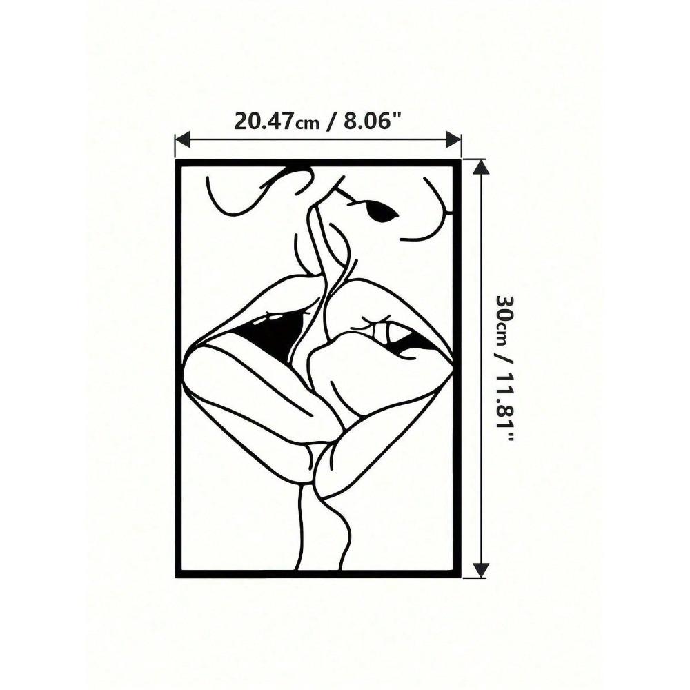 Romantic Kiss Metal Wall Art Laser Cut Couple Silhouette Wrought Iron Home Decor Bedroom Anniversary Valentine Gift