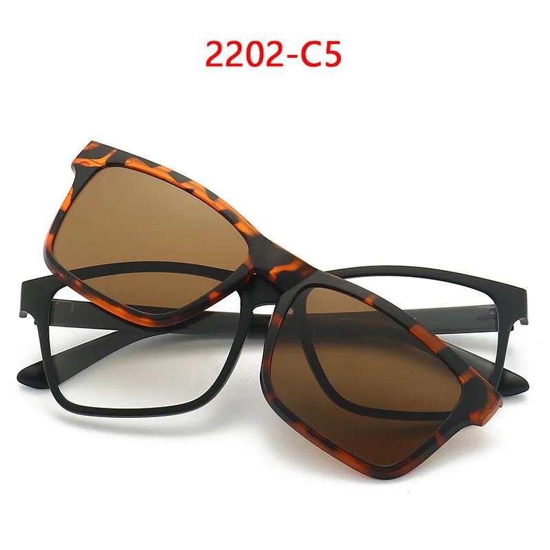 5Pcs Magnetic Polarized Clip On Sunglasses Women Men Plastic Frame For Night Driving Sunglasses Uv400