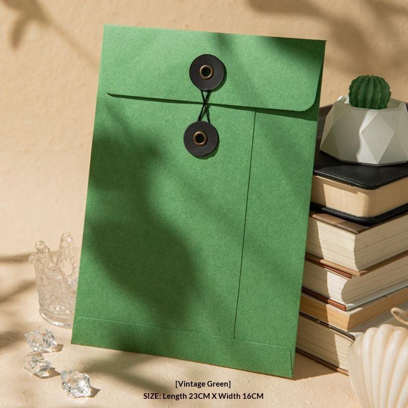 Durable Thickened Kraft Paper Envelopes String Tie Closure A4 A5 A6 Sizes Invoice Document Storage Pouch for Office Workers