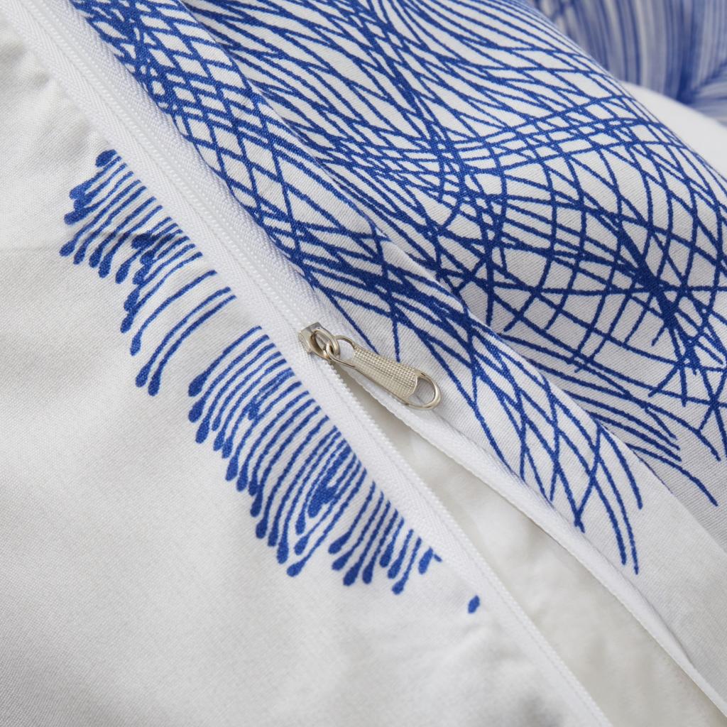 Feather Duvet Cover Twin Queen Reversible Blue Feathers Print Comforter Cover Microfiber 2/3 Pcs Boho Bedding Set for Girls Teen