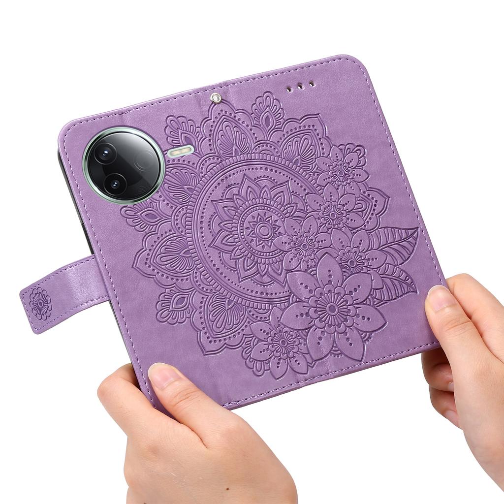 For Xiaomi Poco F7 Pro 5G/Redmi K80 5G Case Floral Pattern PU Leather Wallet Stand Phone Cover