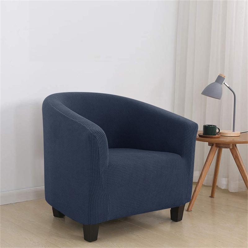 1PC Elastic Club Chair Slipcover Polar Fleece Armchair Cover Solid Color Single Tub Sofa Cover for Living Room Bar Home Hotel