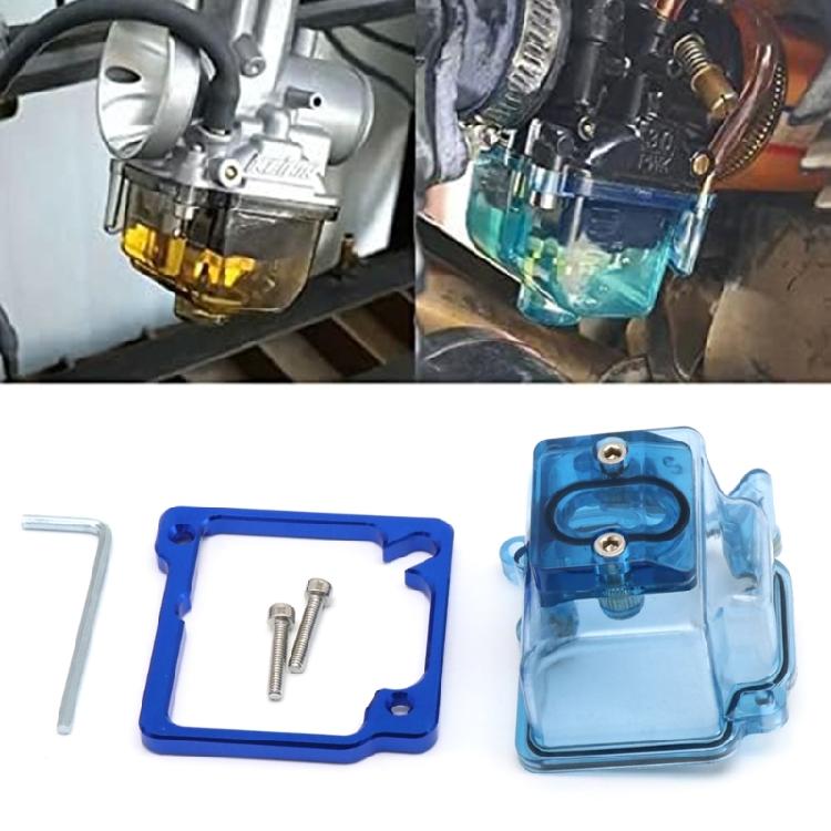 Motorcycle Carburetor Transparent Blue Float Bowl Bottom Cover for PWK21 28 34mm