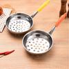 Stainless Steel Large Hole Colander with Long Handle Pasta Vegetable Strainer for Gnocchi Noodles Dumplings Rust-Proof Dishwasher Safe Multi-Purpose