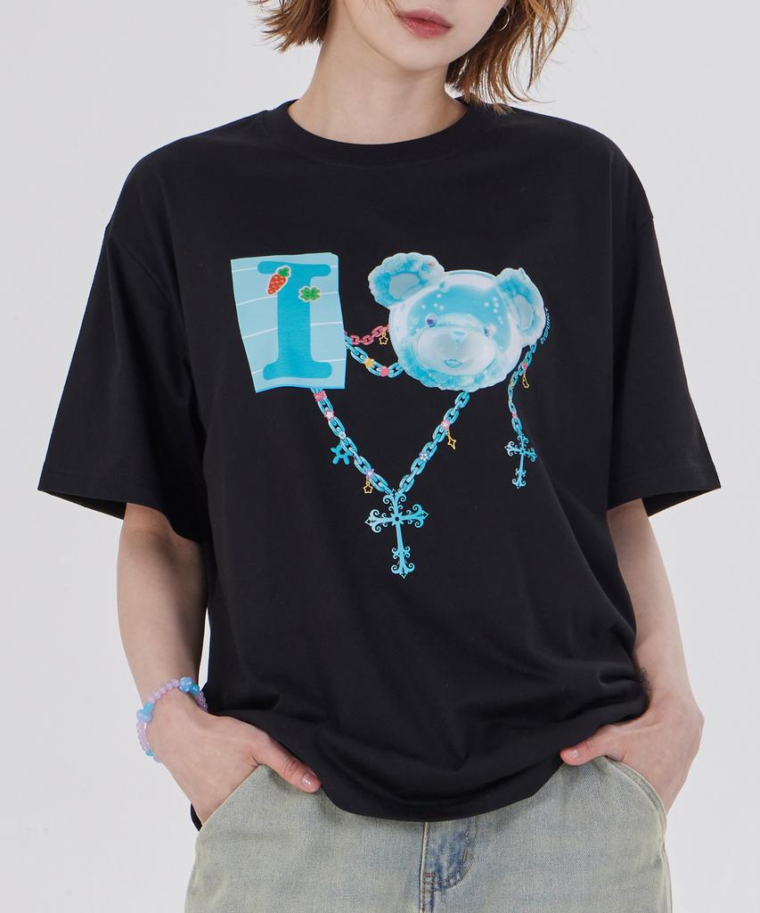 DYSFUNCT I Love Cotton Bear T-Shirt(Black/Blue)