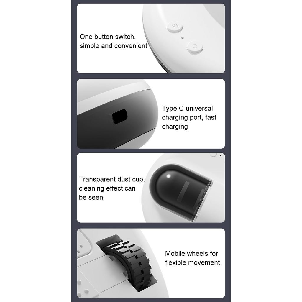 Bed Vacuum Cleaner 14Kpa Suction Intelligent Automatic Cordless Handheld Allergen Vacuum with UV for Hair Dust Removal