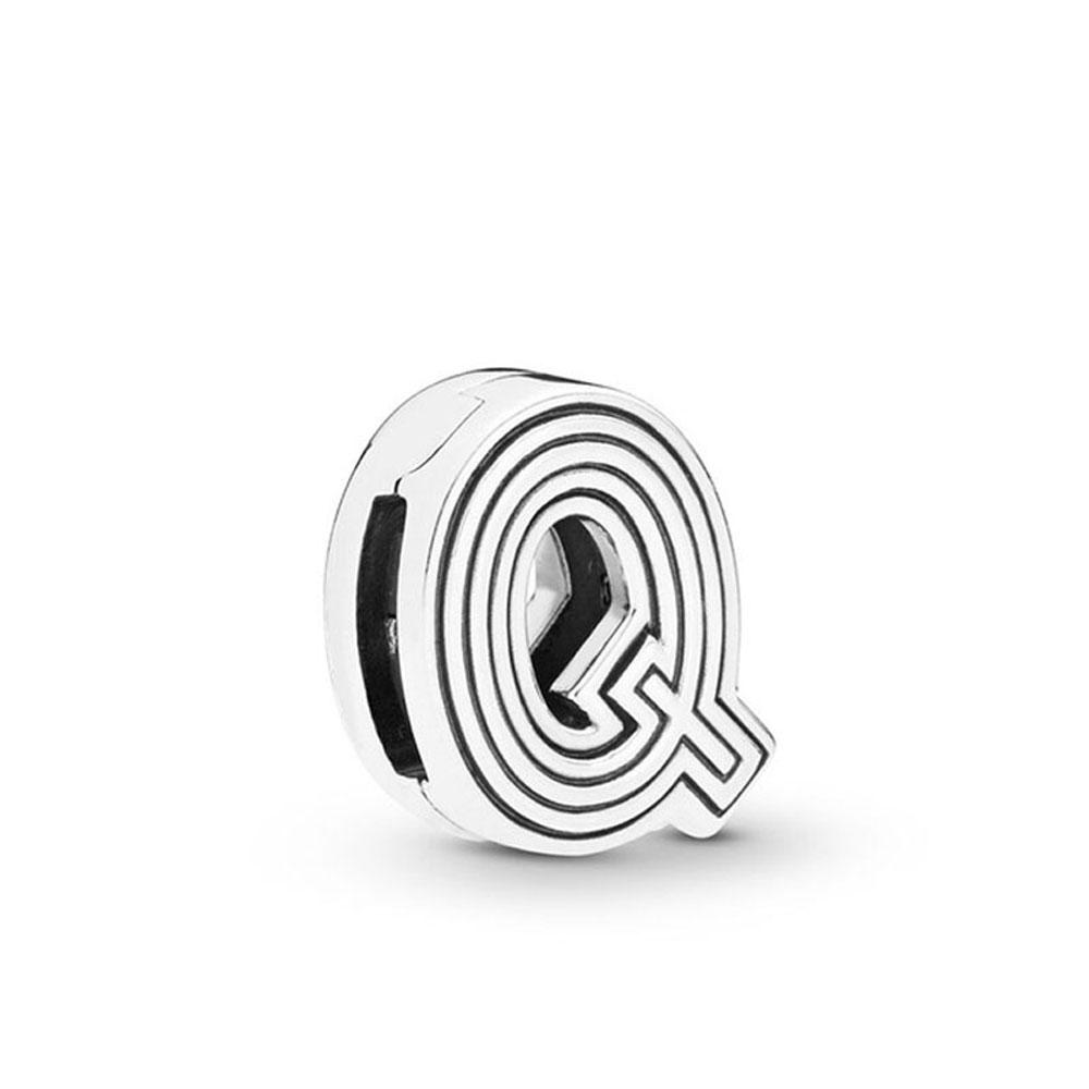 European New Plated Copper 26 Letter Thin Clip Charm Bead Fit Original Bracelet Jewelry For Gift