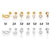 316L Stainless Steel Lip Stud & Cartilage Earring - Zircon Heart Fish Bone Crown Design