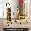 Portable A-frame Ladder with Tool Tray and Handrail, Wide Pedal for Indoor Use
