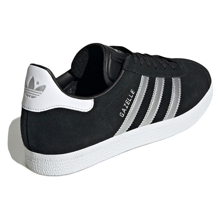 Adidas Gazelle Black Silver Metallic Women Sneakers Core-Black Cloud-White ID7007
