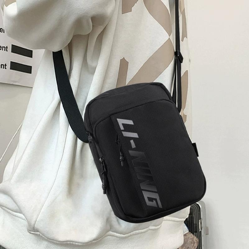 New LiNing Oxford With Polyester Shoulder Bag, Crossbody Bag Unisex Black XMX069-1