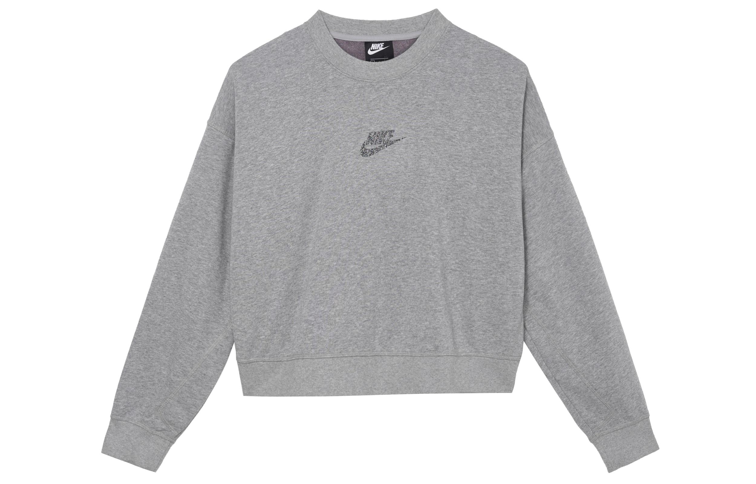 Nike Sweatshirts Women s Gray Crew Neck Moderate Regular CU6404-063 XXL
