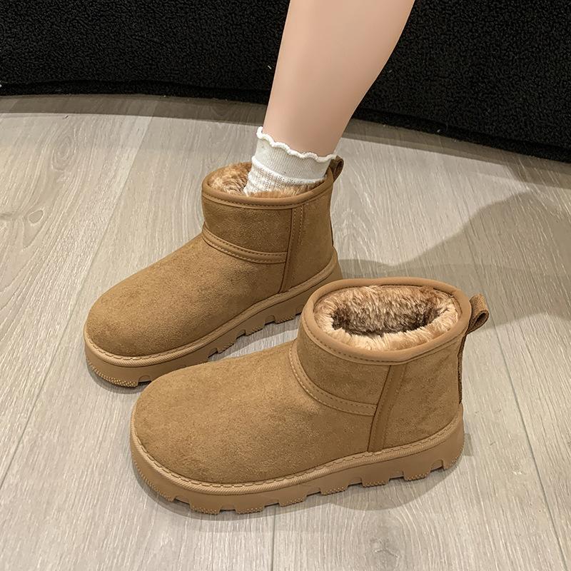 2025 winter new snow boots thick-soled piled thickened bread cotton shoes European and American foreign trade snow boots
