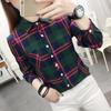 Women's Long Sleeve Retro Plaid Shirt - Korean Hong Kong Style, Loose Fit, Large Size, Spring/Autumn Casual Jacket.
