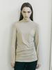NOUVE Wool Side Shirring T-Shirt - Beige