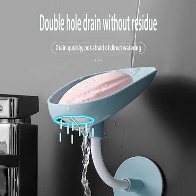 Soap Rack Box Leaf Shape Soap Dish Drain Bathroom Accessories Toilet Laundry Soap Box Bathroom Amenities Soap Holder