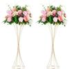 Gold Vases for Centerpieces, 31.1in Tall Metal Trumpet Vase, Road Lead for Wedding Party Dinner Centerpiece, Flower Stand