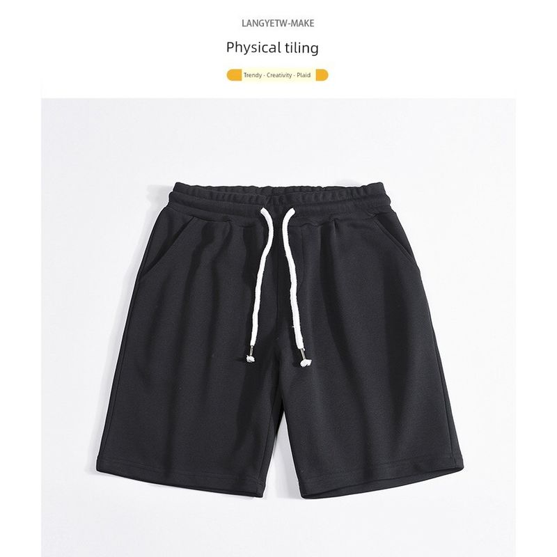 Export Balance Cargo with Logo Cut off Men Terry Cotton Shorts Summer Loose Sports and Leisure Export Parka Beach Shorts