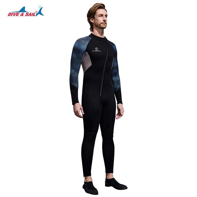 3MM One-piece Diving Suit Men's Long-sleeved Thick Warm Snorkeling Surfing Swimming Wet