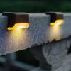 4Pcs Solar LED Stair Wall Lamp Outdoor IP65 Waterproof For Courtyard Yard Patio Steps Fence Garden Pathway Lighting Night Light