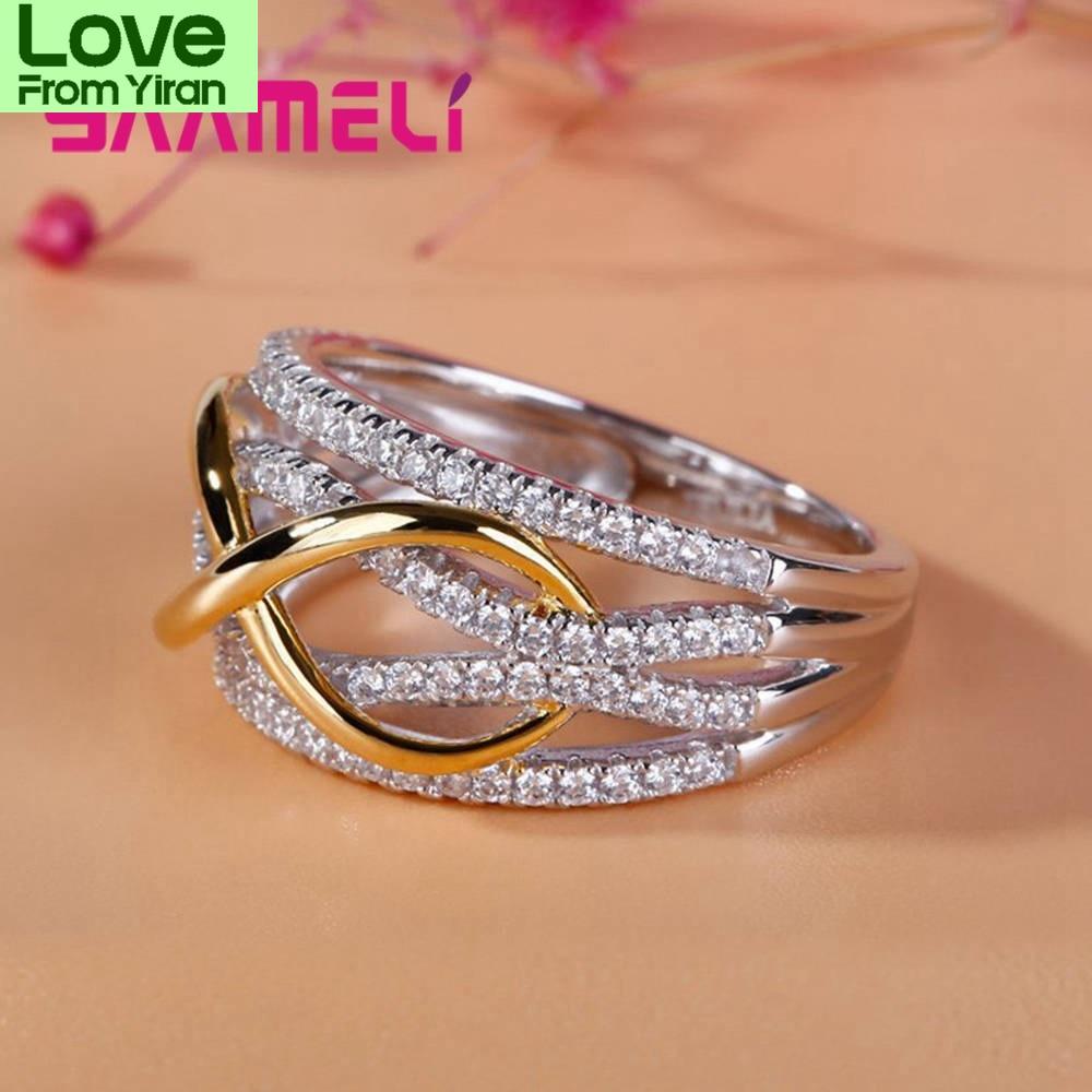 925 Sterling Silver Infinity Love Ring Shining Cubic Zircon Bowknot Letter 8 Eternity Promise Jewelry For Woman Girlfriend