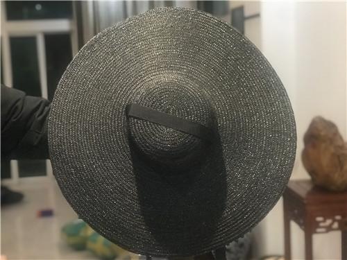 01811-axi Sell Hot Ins Summer Natural Handmade Straw Designer Wind Brim Black Leisure Beach Black Lady Fedoras Cap Women Sun Hat