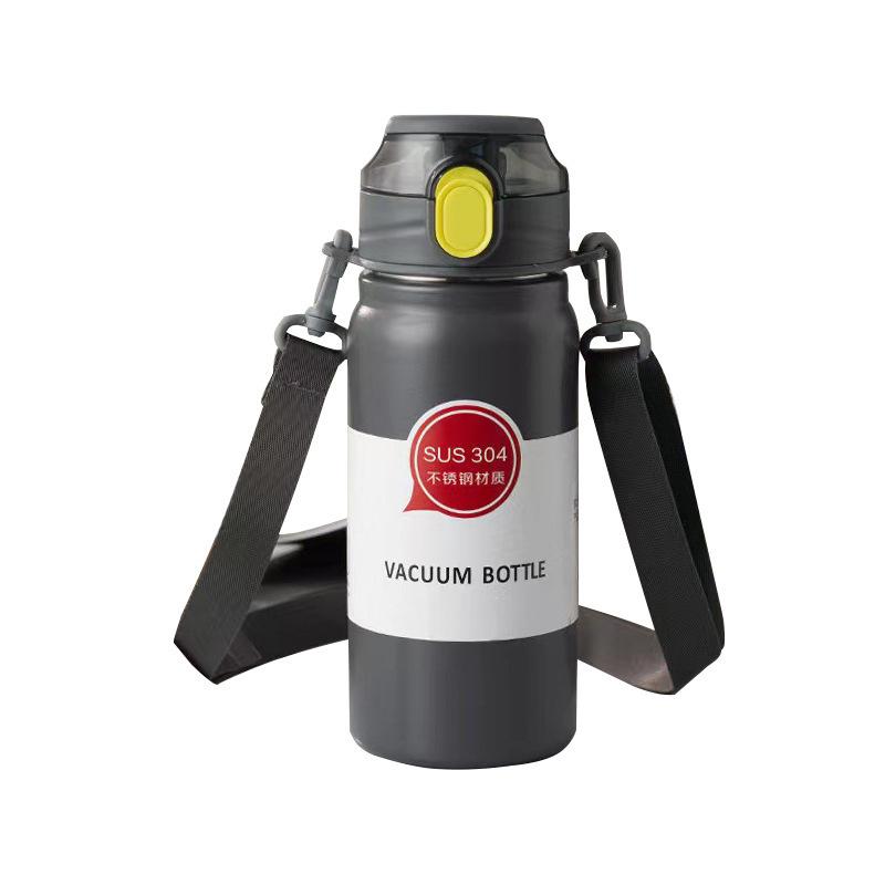 Latest 304 Stainless Steel Vacuum Cup Spacious Bounce Direct Drink Straw Lightweight Strap Outdoor Use Athletic Cup
