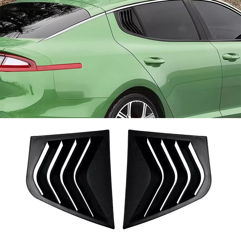 For 2017- Kia Stinger Gloss Black Side Window Louvers Scoop Cover Vent 2PCS