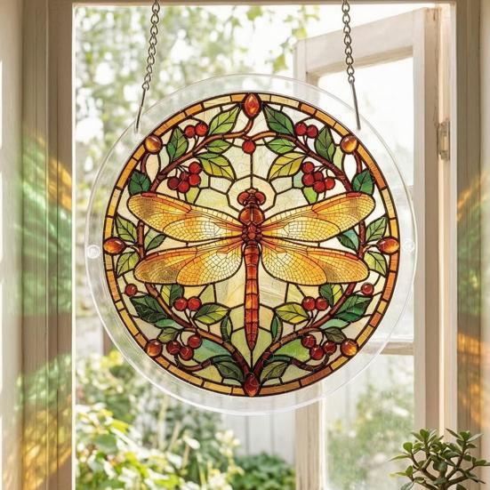 Acryl Puzzle Sonnenfänger 83 Teile DIY Sonnenfänger Bastelset für Erwachsene Buntglas Fenster Hängeornament für Haus Garten Dekoration
