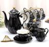 22 Pcs Porcelain Tea Set for 6, Luxury British Style Tea/Coffee Cup Set with Golden Trim, Beautiful Tea Set for Women, Tea Party