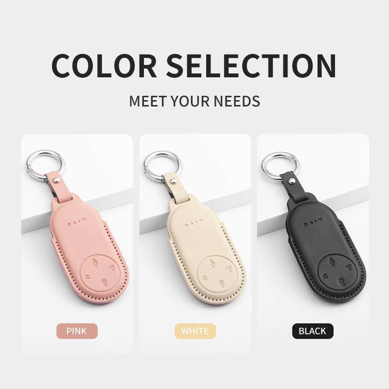 Interior Mouldings Leather Case Cover Car Key Protector Shell Fob Accessories For Aito M5 M7 2024 2022 2023