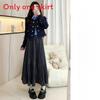 Golden Velvet Skirt With Pleated Design For Casual And Office Wear