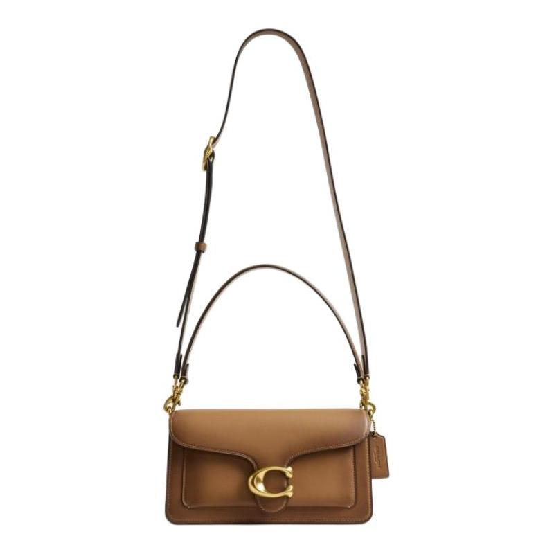 Coach Tabby 26 Classic Logo Decoration Calf Leather Shoulder Handbag Medium Women's Honey Brown