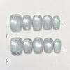 10Pcs French Tip Short Square Fake Nails Gradient Nude Blush With White Edge Press On Manicure Patches