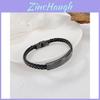 Modisches Vintage Schwarzes Edelstahlarmband Großhandel Gewebtes Leder Manschette