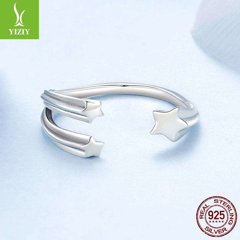 New Star Open Ring 925 Sterling Silver Plain Ring Ring