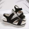 Summer New Velcro Flat Sandals Women's Casual Lightweight Large Size Retro Wedge Sandals