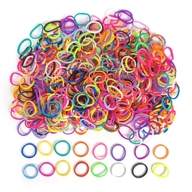 Elastici Arcobaleno in Gomma TPR ad Alta Elasticità da 1,5 cm per Braccialetti Intrecciati Fai da Te per Bambini - Confezione da 500g