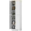 Kitchen Cupboard Kitchen Auxiliary Cabinet with 4 Doors and Adjustable Shelves for Dining Room Living Room 60x30x183 Cm White