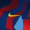 Nike Barcelona 2025-26 Koszulka piłkarska wyjazdowa wersja kibicowska z logo litery załoga krótki rękaw unisex FZ1338-413